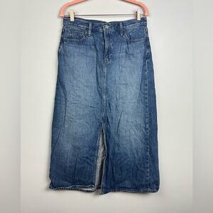 Uniqlo Women's Denim Blue Front Slit Jean Skirt Size 27